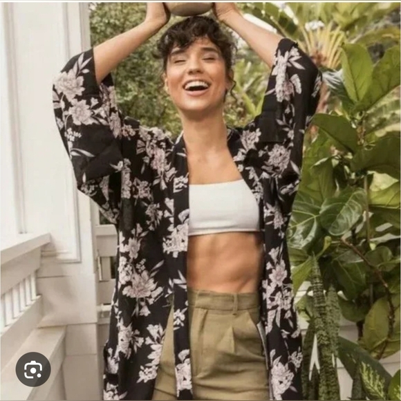 Spiritual Gangster Other - Spiritual Gangster Black and White Floral Kimono